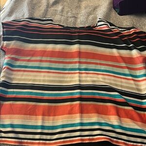 Van Heusen Black and Red Striped Top